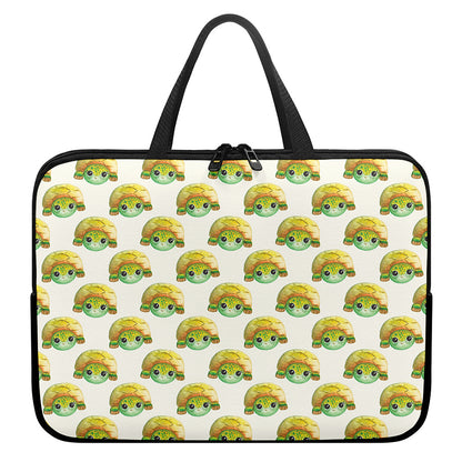 Watercolor Turtle Pattern Print Laptop Sleeve With Handle