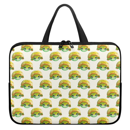 Watercolor Turtle Pattern Print Laptop Sleeve With Handle