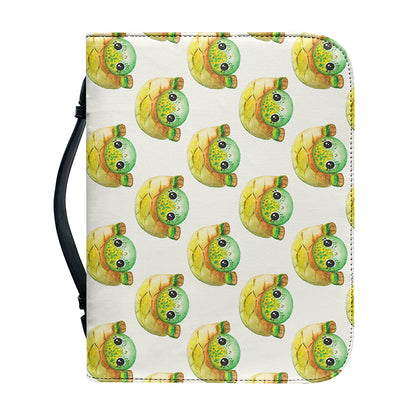 Watercolor Turtle Pattern Print Leather Bible Cover
