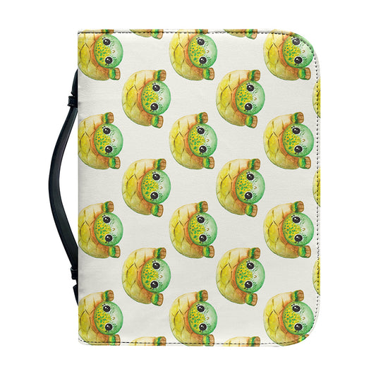 Watercolor Turtle Pattern Print Leather Bible Cover
