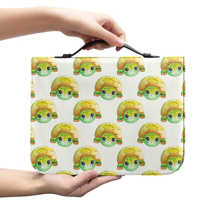 Watercolor Turtle Pattern Print Leather Bible Cover