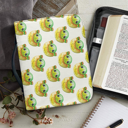 Watercolor Turtle Pattern Print Leather Bible Cover