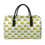 Watercolor Turtle Pattern Print Leather Duffle Bag