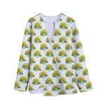 Watercolor Turtle Pattern Print Long Sleeve Short Coat