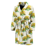Watercolor Turtle Pattern Print Men's Bathrobe
