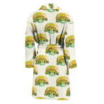 Watercolor Turtle Pattern Print Men's Bathrobe