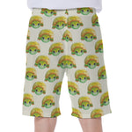 Watercolor Turtle Pattern Print Men's Beach Shorts