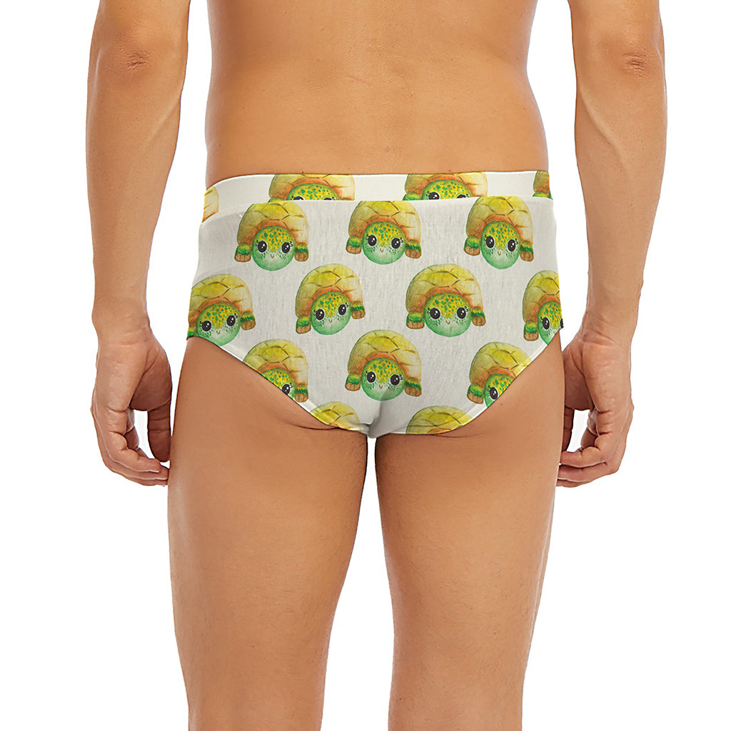 Watercolor Turtle Pattern Print Men's Briefs