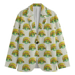 Watercolor Turtle Pattern Print Men's Cotton Blazer