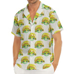 Watercolor Turtle Pattern Print Men's Deep V-Neck Shirt
