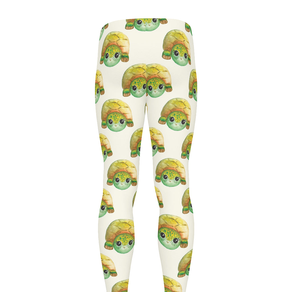 Watercolor Turtle Pattern Print Men's leggings
