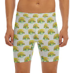 Watercolor Turtle Pattern Print Men's Long Boxer Briefs