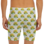 Watercolor Turtle Pattern Print Men's Long Boxer Briefs