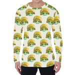 Watercolor Turtle Pattern Print Men's Long Sleeve T-Shirt