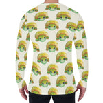 Watercolor Turtle Pattern Print Men's Long Sleeve T-Shirt