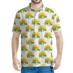 Watercolor Turtle Pattern Print Men's Polo Shirt