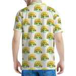 Watercolor Turtle Pattern Print Men's Polo Shirt