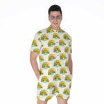 Watercolor Turtle Pattern Print Men's Rompers