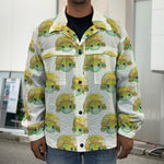 Watercolor Turtle Pattern Print Men's Shirt Jacket