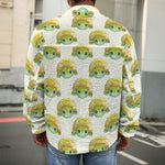 Watercolor Turtle Pattern Print Men's Shirt Jacket