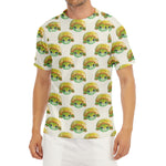 Watercolor Turtle Pattern Print Men's Short Sleeve Rash Guard