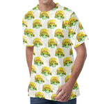 Watercolor Turtle Pattern Print Men's Velvet T-Shirt