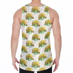 Watercolor Turtle Pattern Print Men's Velvet Tank Top