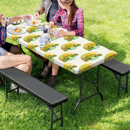 Watercolor Turtle Pattern Print Picnic Table Cover