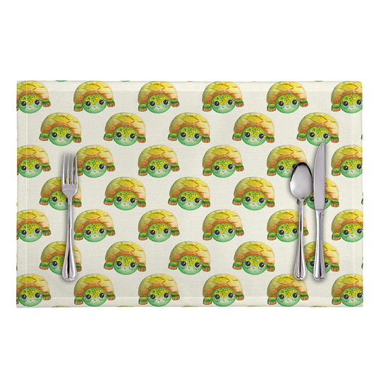 Watercolor Turtle Pattern Print Placemat