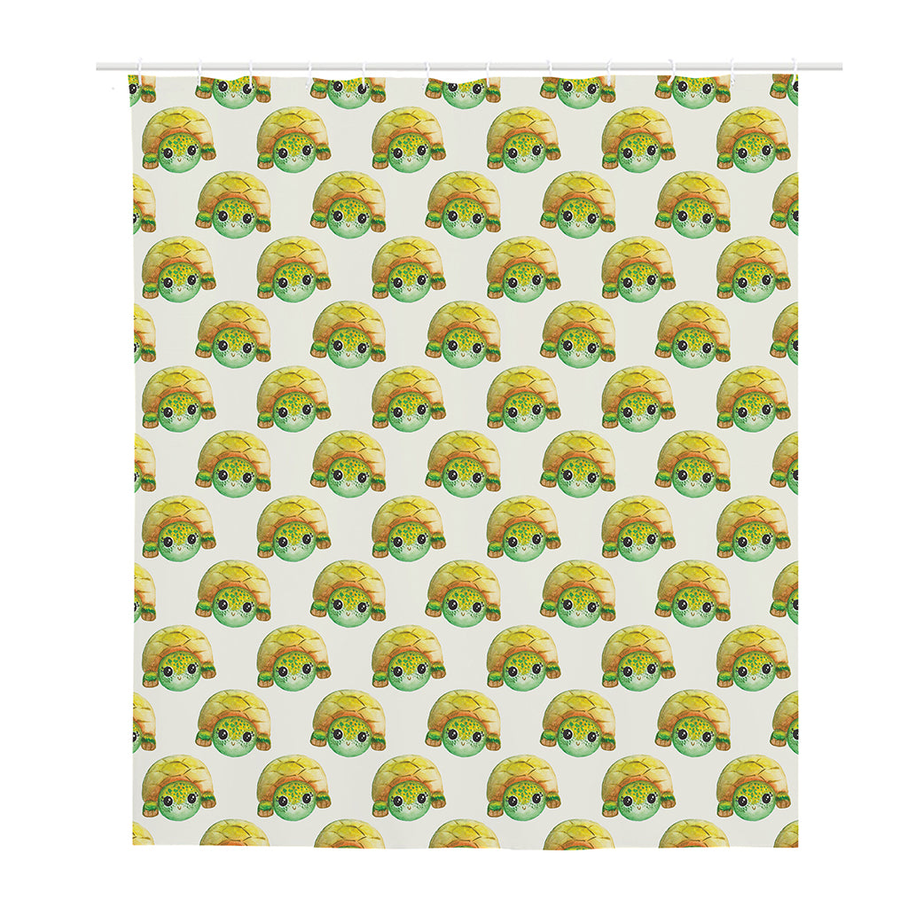 Watercolor Turtle Pattern Print Polyester Shower Curtain