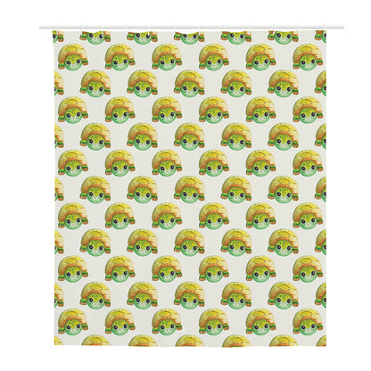 Watercolor Turtle Pattern Print Polyester Shower Curtain