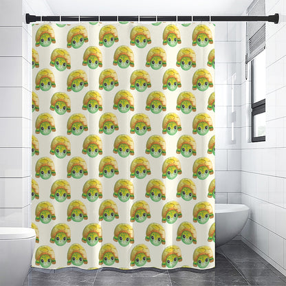 Watercolor Turtle Pattern Print Premium Shower Curtain
