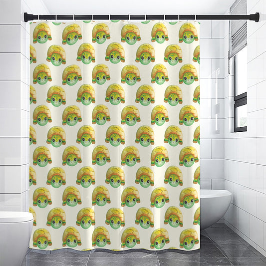 Watercolor Turtle Pattern Print Premium Shower Curtain