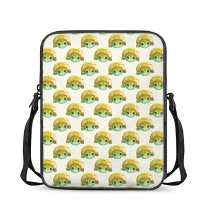 Watercolor Turtle Pattern Print Rectangular Crossbody Bag