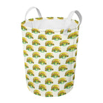 Watercolor Turtle Pattern Print Round Laundry Basket