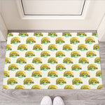 Watercolor Turtle Pattern Print Rubber Doormat