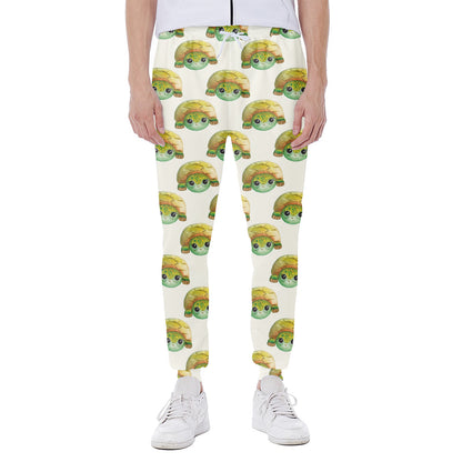 Watercolor Turtle Pattern Print Scuba Joggers
