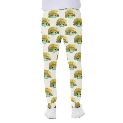 Watercolor Turtle Pattern Print Scuba Joggers