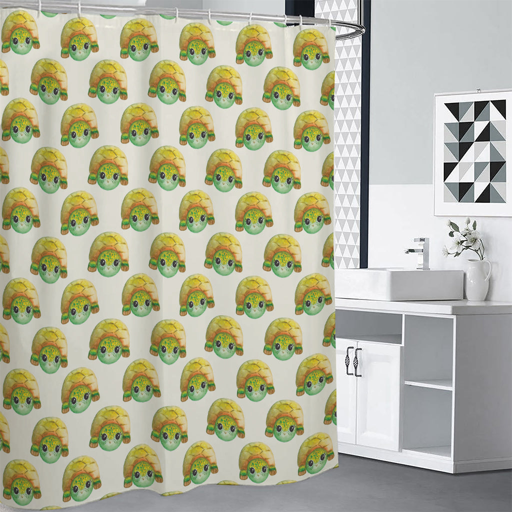 Watercolor Turtle Pattern Print Shower Curtain