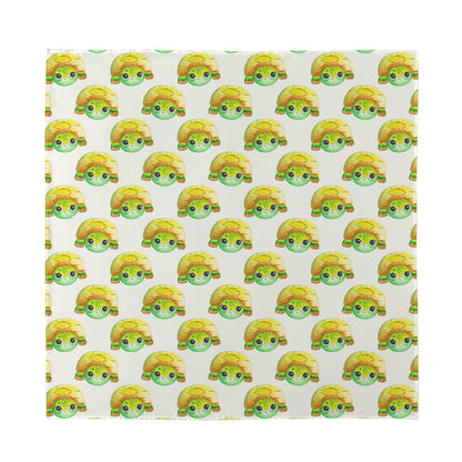 Watercolor Turtle Pattern Print Silk Bandana