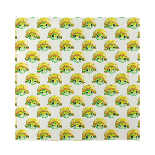 Watercolor Turtle Pattern Print Silk Bandana