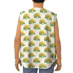 Watercolor Turtle Pattern Print Sleeveless Baseball Jersey