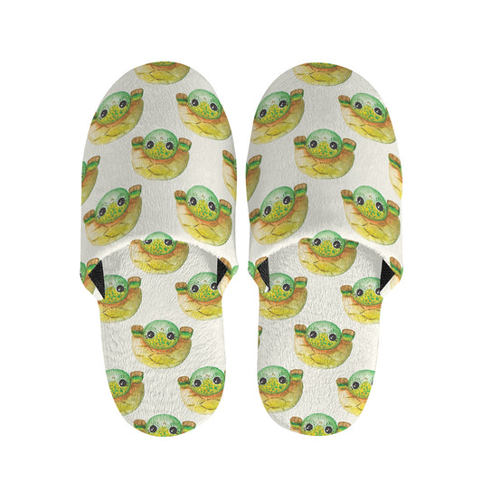 Watercolor Turtle Pattern Print Slippers