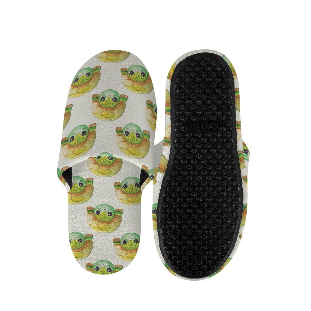 Watercolor Turtle Pattern Print Slippers