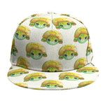 Watercolor Turtle Pattern Print Snapback Cap