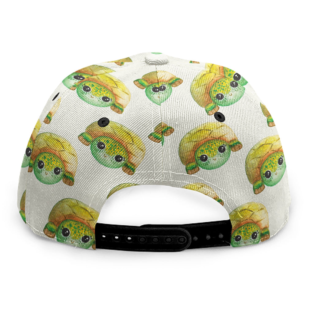 Watercolor Turtle Pattern Print Snapback Cap