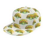 Watercolor Turtle Pattern Print Snapback Cap