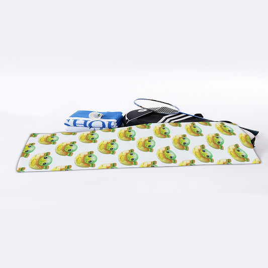 Watercolor Turtle Pattern Print Sports Towel