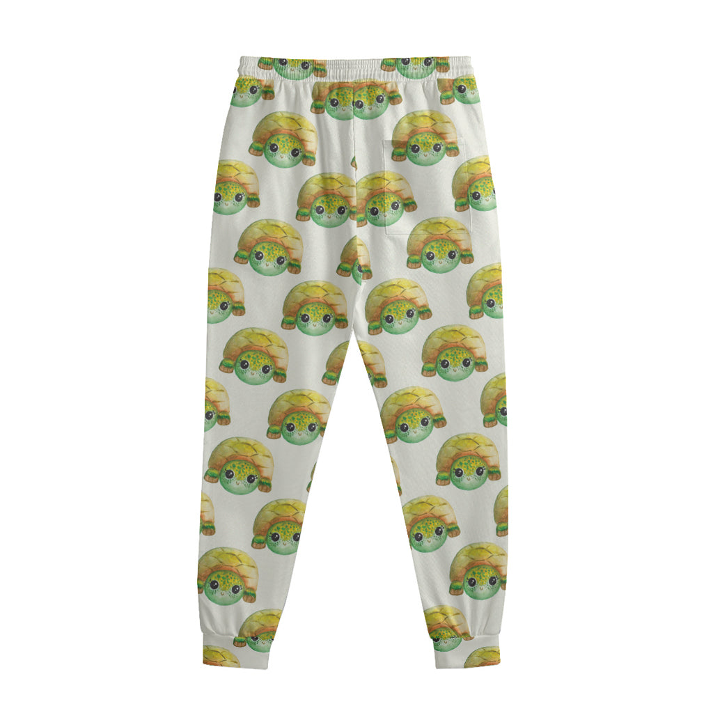 Watercolor Turtle Pattern Print Sweatpants