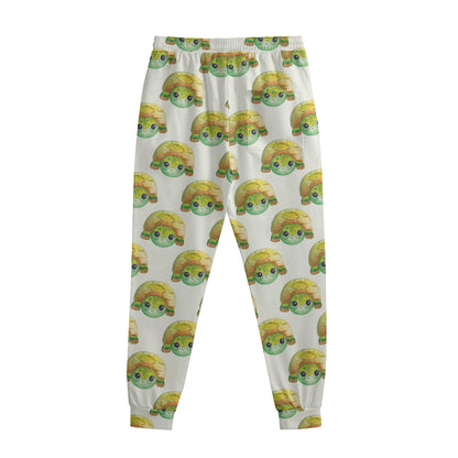 Watercolor Turtle Pattern Print Sweatpants
